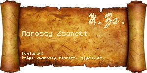 Marossy Zsanett névjegykártya